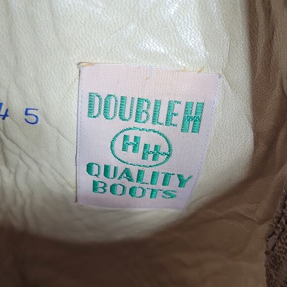 Double H Wingtip Tan & Brown Cowboy Boots, size 9D - Picture 5 of 11